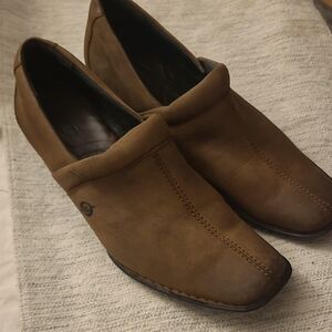 BORN Brown Leather Slip-On Shoes